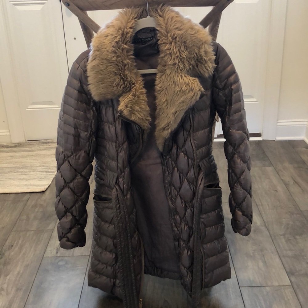 Via Spiga women’s faux fur puffer coat
